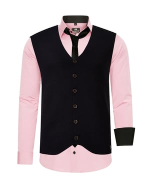 Shirt with vest and tie set of 3