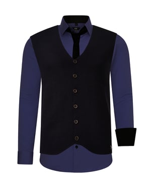 Shirt with vest and tie set of 3
