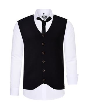 Shirt with vest and tie set of 3