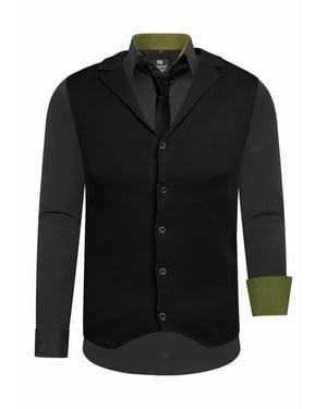 Set van 3 overhemden met vest en stropdas