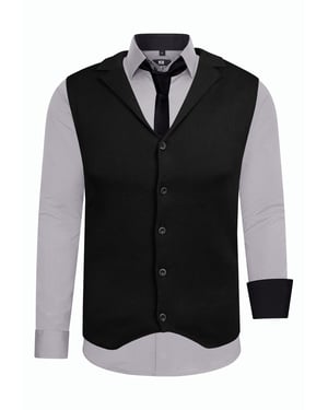 Set van 3 overhemden met vest en stropdas