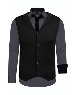 Set van 3 overhemden met vest en stropdas