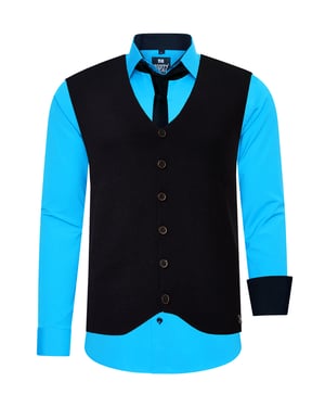 Shirt with vest and tie set of 3