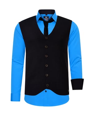 Shirt with vest and tie set of 3