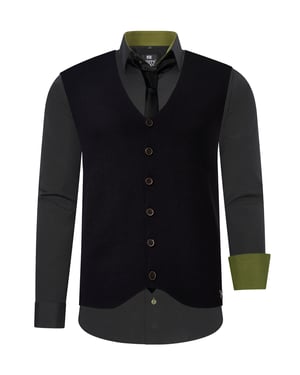 Shirt with vest and tie set of 3