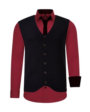 Shirt with vest and tie set of 3
