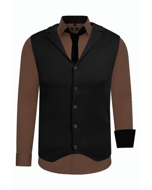 Set van 3 overhemden met vest en stropdas