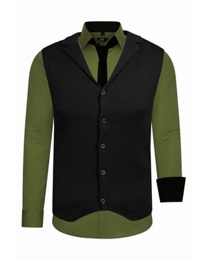 Set van 3 overhemden met vest en stropdas