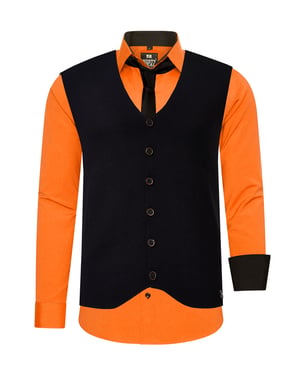 Shirt with vest and tie set of 3