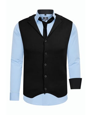Set van 3 overhemden met vest en stropdas