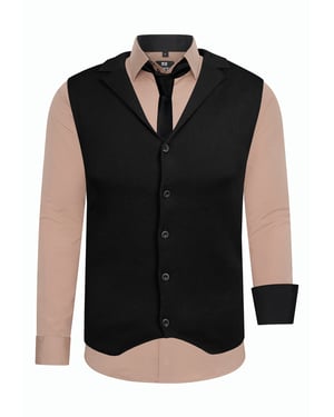 Set van 3 overhemden met vest en stropdas