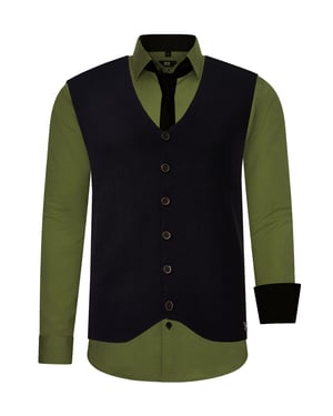 Shirt with vest and tie set of 3
