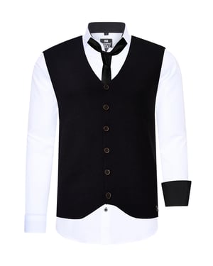 Shirt with vest and tie set of 3