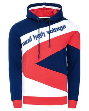 Hoodie met contrasterende kleurblokken