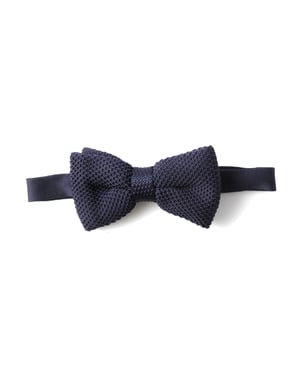 Navy Crochet Bow Tie