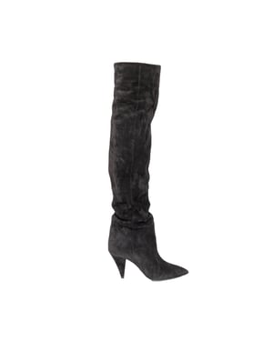 Saint Laurent Era 85 Over-the-Knee Mocka Stövlar – 10-talet