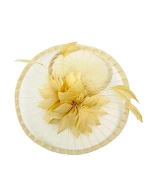 Spiral Circular Brim Fascinator with Feathers Burst