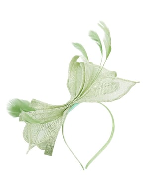 Bow Shaped Fascinator with Sinamay Curls & Feathers