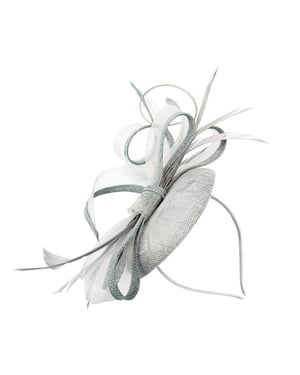  Round Pill Box Fascinator with Bow & Feathers