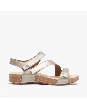 Josef Seibel Tonga 25 Dames Leren Klittenbandsandalen Kristal