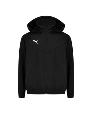 Puma Boys / Girls TeamRISE All Weather Rain Jacket Waterproof Coat Black 657402