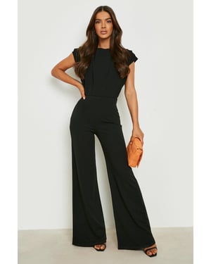 Ruched Detail Wide Leg Jumpsuit