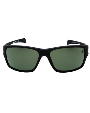Timberland Matte Black Montuur Groene Gepolariseerde Zonnebril
