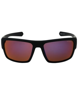 Guess Black Curved Frame Pink Lens Sunglasses