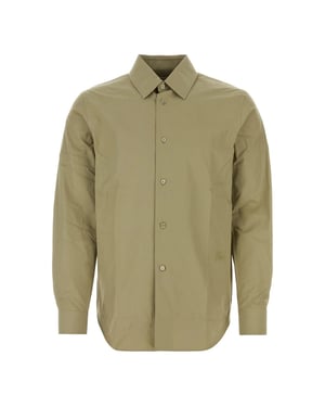 Burberry Equestrian Knight-Motif overhemd met knopen Hunter Green Casual Shirt