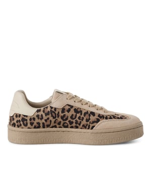 Tamaris Dames Leopard Bruin Suède Mode Veterschoenen