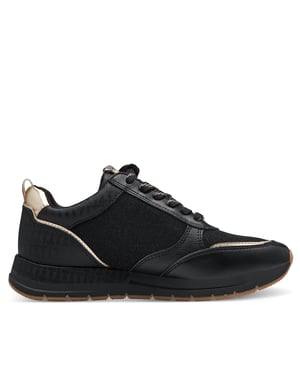 Tamaris Dames Zwart Goud Mode Veterschoenen met Rits