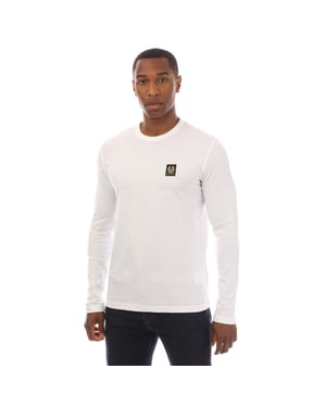 Men's Belstaff Cotton Jersey Long Sleeve T-Shirt in White