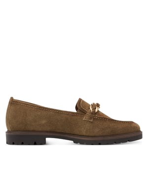 Tamaris Dames Camel Bruine Suède Loafers
