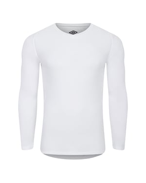 Umbro Heren Pro Base Layer Top met lange mouwen (Wit)