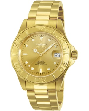 Invicta Pro Diver 13929 Heren Horloge - Automatisch Uurwerk - Roestvrij Staal met gouden Wijzerplaat - 40mm