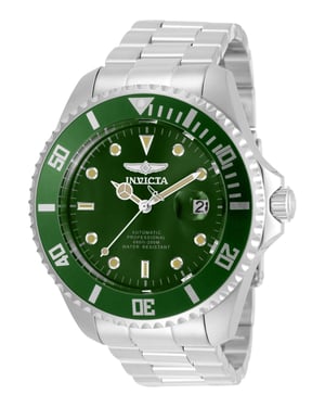 Invicta Pro Diver 35719 Heren Horloge - Automatisch Uurwerk - Roestvrij Staal met groene Wijzerplaat - 47mm