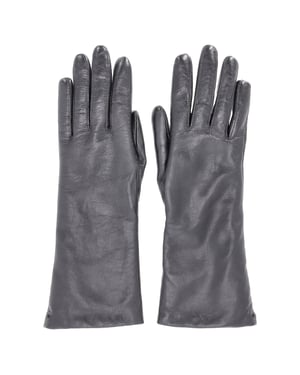 Kenzo Fur-Lined Gloves in Black Leather