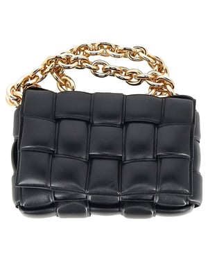 Bottega Veneta Chain Cassette Bag in Black Leather