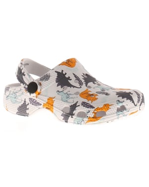 Younger Childrens Clog Sandals Dinosaur white