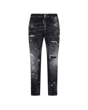 Dsquared2 Skater Jean Paint Splatter Jeans met zwarte wassing
