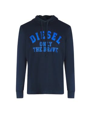 Diesel Only The Brave Logotyp Marinblå Huvtröja