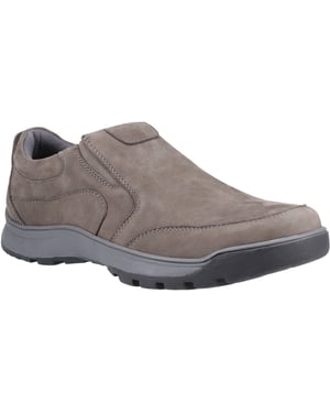Hush Puppies Jasper Leather Men's Grey Nubuck Moccasins Shoes