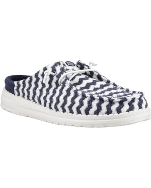HEYDUDE Wendy Slip Terry Stripe Polyester Kvinno Blazer/Navy Blå Egret Mules