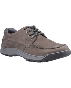 Hush Puppies Tucker Lace Leather Men's Grey Nubuck Lace-Up Shoes