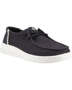 HEYDUDE Wendy Espadrille Geweven Katoenmix Dames Zwarte Espadrilles