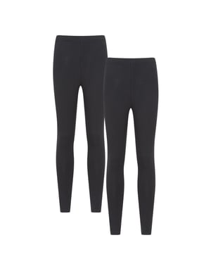 Mountain Warehouse Dames/Dames Katoenmix Midweight Leggings (Set van 2) (Jet Zwart)