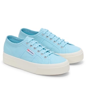 Superga 2740 PLATFORM Katoenen Dames Crystal Azul Sneakers