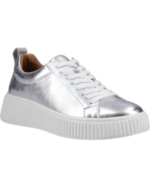 Hush Puppies Harlow Leather Women's Silver Trainers