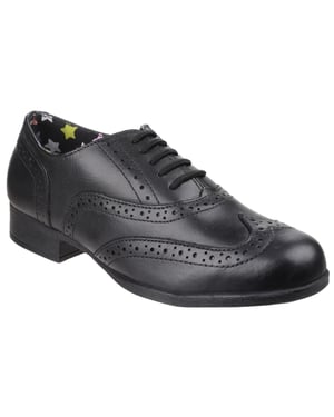 Hush Puppies Kada Senior Läder Flickors Svarta Brogues