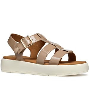 Geox D CAMALEI Synthetic Polyurethane Women's Caramel Sandals